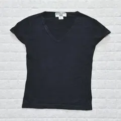 ナチュラルビューティーベーシック Tシャツ 半袖 Vネック 黒