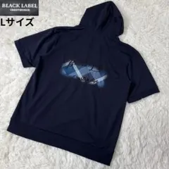 【極美品】ブラックレーベルクレストブリッジ 半袖パーカー L 青チェックのサムネイル