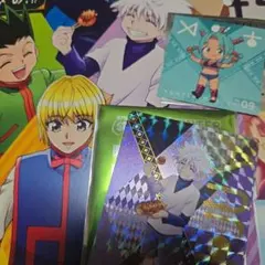 ハンターハンター　銀だこ　ホログラム　カード　キルア　メンチ　ステッカー　ケース