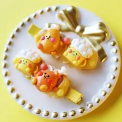 【匿名配送】 ホイップデコ 前髪ヘアピン 2個セット ハンドメイド【110】