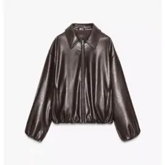 ZARA フェイクレザーボンバージャケット