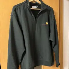 Carhartt ハーフジップ スウェット トレーナー ダークグリーン