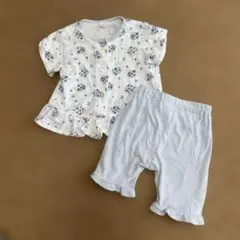 アプレレクール　小花柄 前開き半袖パジャマ 90サイズのサムネイル