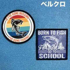 B107 ワイルド・フィッシング・スクール　プリント　パッチ　ベルクロ　釣り教室