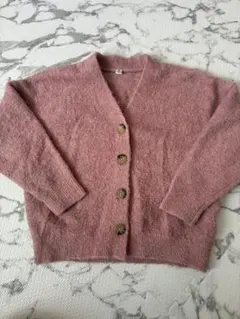 フワフワピンクカーディガン 120