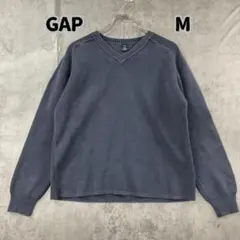 GAP Vネック コットン ニット セーター ブルー【8760】