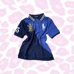 POLO ラルフローレン　ポロシャツ　ビックポニー ロゴ　y2k 平成ギャル