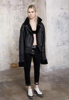 ラスト値下げMM6のクロップド丈 レザーライダースジャケット 2025年最新】MM6 Maison Margiela レディース レザージャケット