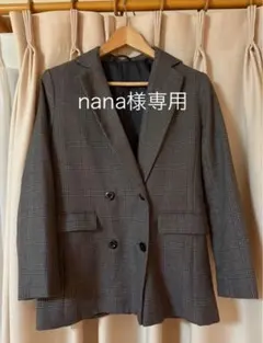 GU チェック柄 ダブルブレストジャケット