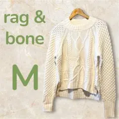 rag & bone ケーブルニットセーター M ホワイト　ウール100%のサムネイル