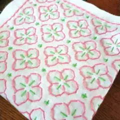 刺し子ふきん✿サクラ