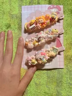 キャラクター付きヘアクリップ3個セット