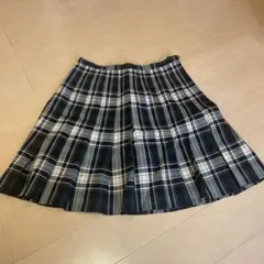 EASTBOY 緑・ピンクチェック プリーツスカート ミディ丈9号　制服スカート