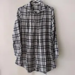 coen チェック柄ロングシャツ М