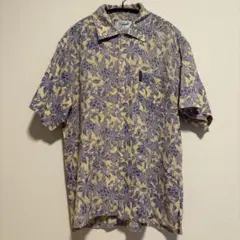 Crocodile 柄シャツ 半袖 イエロー パープル Mのサムネイル