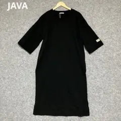 JAVA 黒 半袖 カットソーワンピース