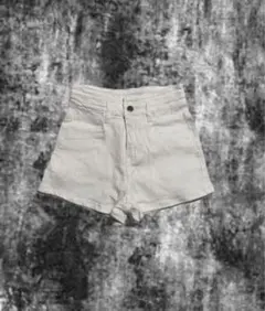 ハイウエスト デニムショートパンツ オフホワイト