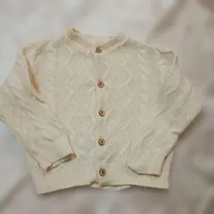 アイボリー ケーブルニットカーディガン　80cm