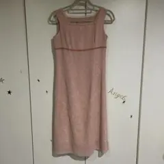 ピンク 花柄 スリーブレス ドレス　ワンピース