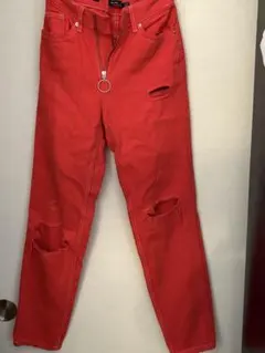 Bershka スーパースキニーデニム 赤 EUR 32