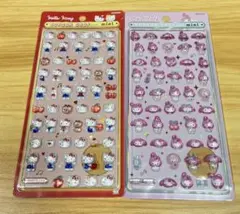 【新品・正規品】赤キティ・ マイメロディ ボンボンドロップシールミニ セット