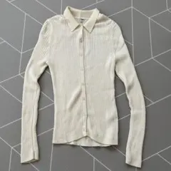 UNIQLO メリノリブポロカーディガン Mサイズ アイボリー