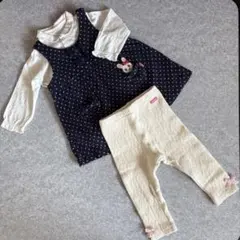 ミキハウス　ワンピース　シャツロンパース　レギンス　3点セット