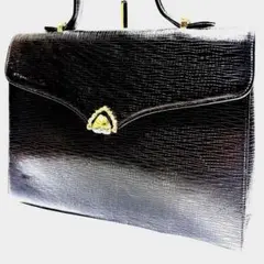ungaro 2wayバッグ クロコ型押し オールレザー ブラック ゴールド金具のサムネイル