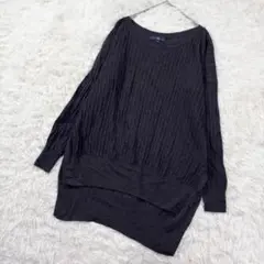 【la.f...✨ラエフ】M相当　切替リブニット チャコールグレー