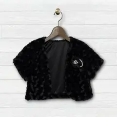 【新品】アクシーズファム ローズ ファー 半袖ボレロ 結婚式 パーティ黒 Ｍ