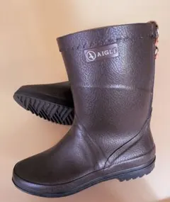 AIGLE レインブーツ ブラウン 天然ゴム製