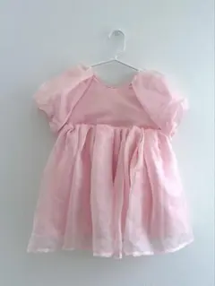 【H&M】パフスリーブサテンワンピース 100cm(2-3Y)のサムネイル