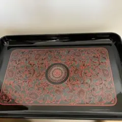 昭和レトロ 長手盆 お盆 角盆 牡丹 花 トレー - メルカリ