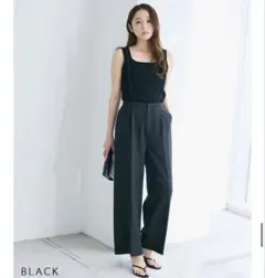 anuans アニュアンス スリムフィットセミフレアパンツ BLACK XS - メルカリ
