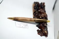 アカシア瘤 ハンドメイド 木軸ボールペン G2 天然木 シルバー - メルカリ