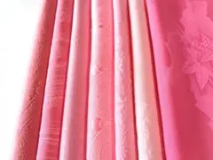 1-12-6着物ハギレ【ピンク色】 全正絹 色無地はぎれセット ちりめん 古布