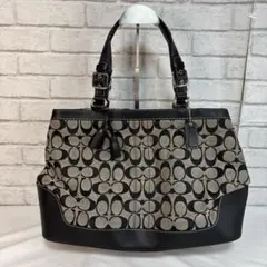 COACH コーチ シグネチャー トートバッグ ハンドバッグ キャンバス レザー