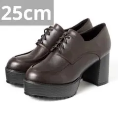 値下げ GRL チャンキーヒールレースアップシューズ ブラウン gd1125