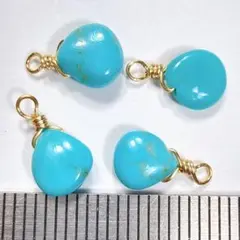 サービス品＊スリーピングビューティーターコイズのチャームセットh16