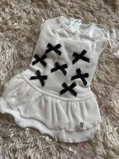 ランダムリボン付きフリルワンピース犬服 S