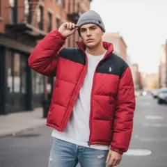 USA古着U.S.POLOASSNダウンジャケットタウンユースノームコアレッドL