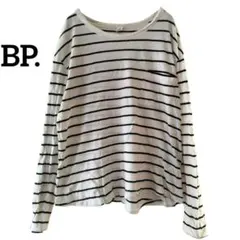 ✨１点物✨BP. ボーダー 長袖Tシャツ XS ホワイト×黒 モダール混 ​