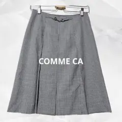 a1028 COMME CA プリーツスカート9号 ウール 日本製 ひざ丈 綿のサムネイル