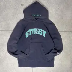 【希少コラボ】ステューシー×チャンピオン　リバースウィーブパーカー　パイルロゴ STUSSY × Champion ステューシー × チャンピオン スウェット