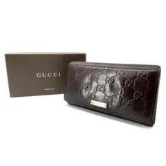 GUCCI✨GGシマ 長財布 ゴールドプレート レザー 6カード