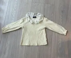 フリル付き襟の長袖カットソー 100