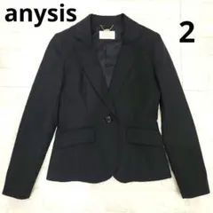 anysis エニィスィス　テーラードジャケット　ブラック　M　ウール混★