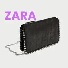 ZARA ザラ　スタッズチェーンショルダーバッグ　ウォレットバッグのサムネイル