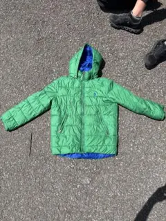 グリーン ダウンジャケット フード付き 子供用