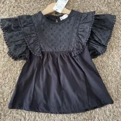 ビールーム　b.ROOM レースフリルトップス 110cm　黒